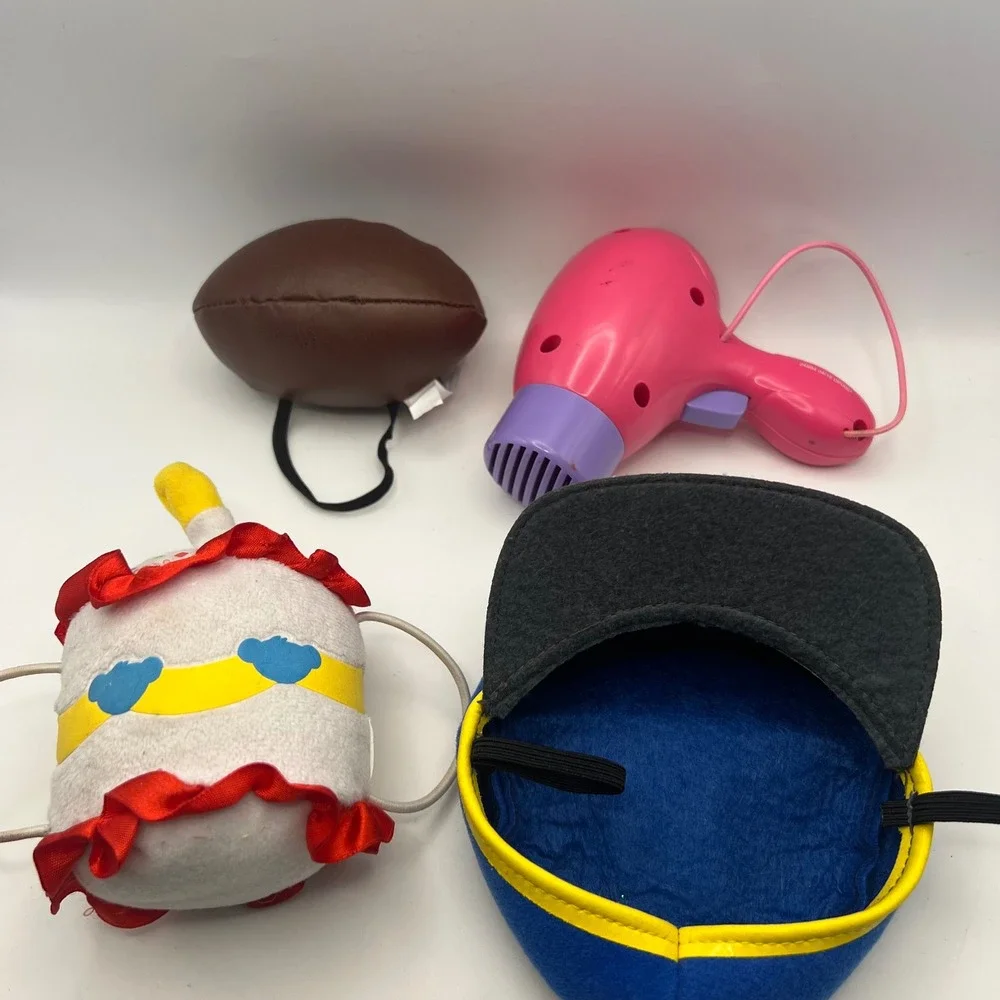 Build-A-Bear Accessories Lot Cake FootBall Paw Patrol Hat Hair Dryer